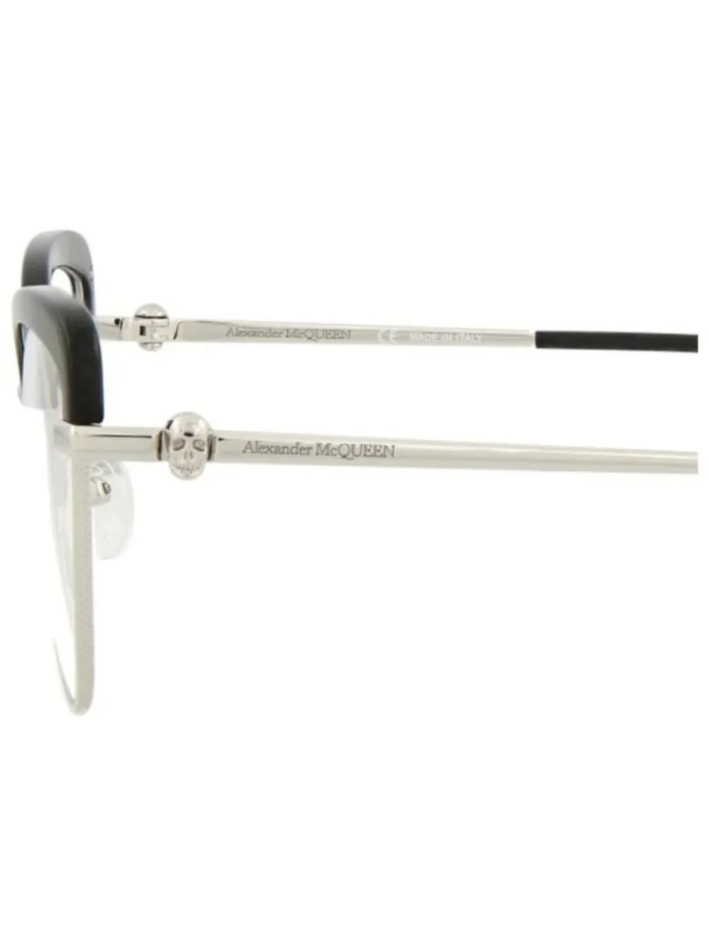 New Alexander McQueen Womens Cat Eye Silver Silver Transparent Fashion Designer